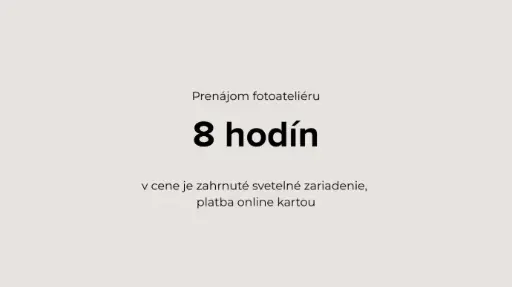 Prenájom ateliéru na celý deň (8 h.)