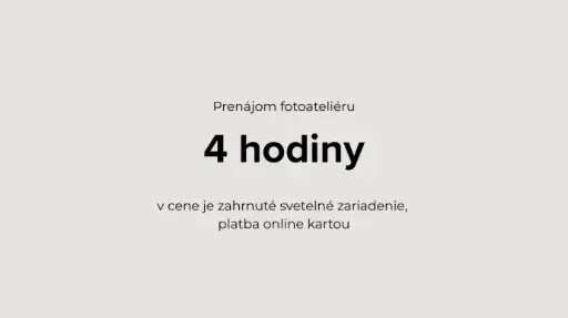 Prenájom ateliéru 4 hodiny
