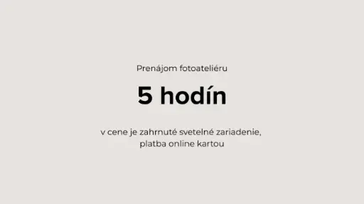 Prenájom ateliéru 5 hodín